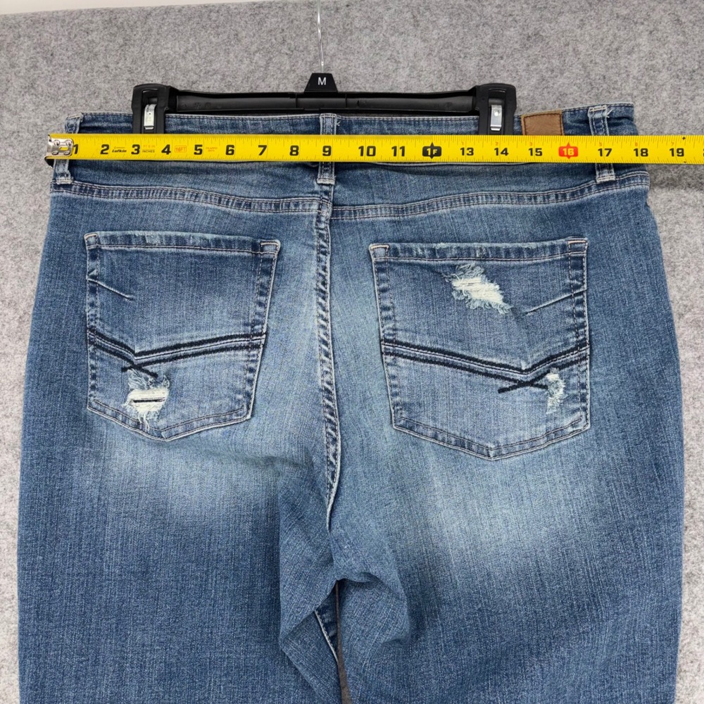 BKE Gabby Curvy High Rise Straight Leg Distressed Raw Hem Jeans 33x33.5 ABK465 - Picture 5 of 12